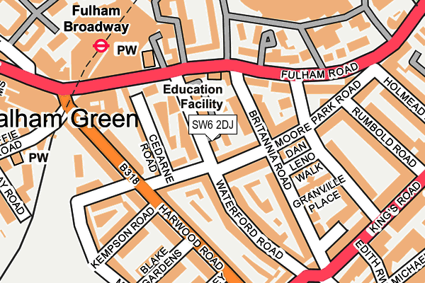 SW6 2DJ map - OS OpenMap – Local (Ordnance Survey)