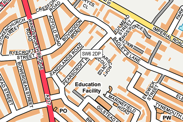 SW6 2DP map - OS OpenMap – Local (Ordnance Survey)