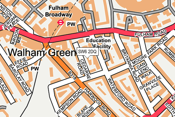 SW6 2DQ map - OS OpenMap – Local (Ordnance Survey)