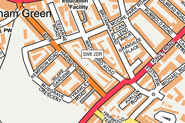 SW6 2DR map - OS OpenMap – Local (Ordnance Survey)