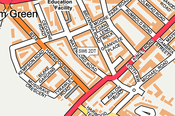 SW6 2DT map - OS OpenMap – Local (Ordnance Survey)