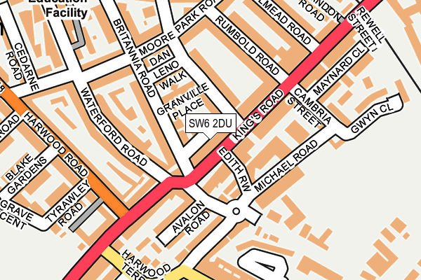 SW6 2DU map - OS OpenMap – Local (Ordnance Survey)