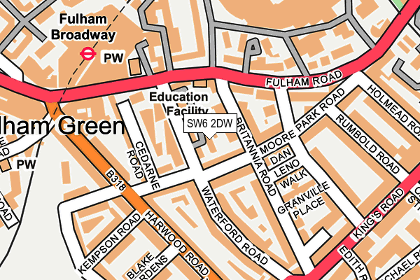 SW6 2DW map - OS OpenMap – Local (Ordnance Survey)