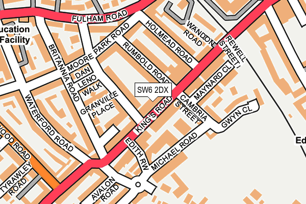 SW6 2DX map - OS OpenMap – Local (Ordnance Survey)