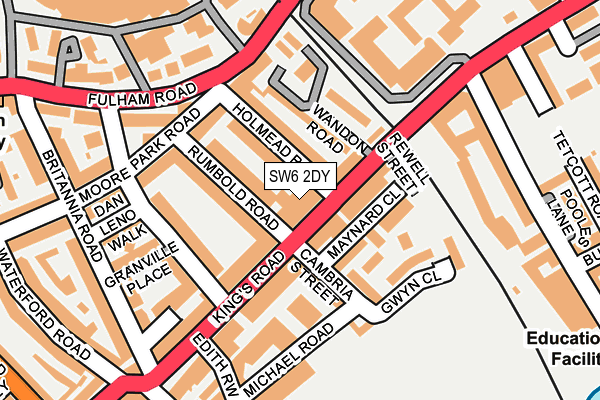 SW6 2DY map - OS OpenMap – Local (Ordnance Survey)