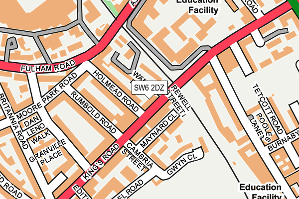 SW6 2DZ map - OS OpenMap – Local (Ordnance Survey)