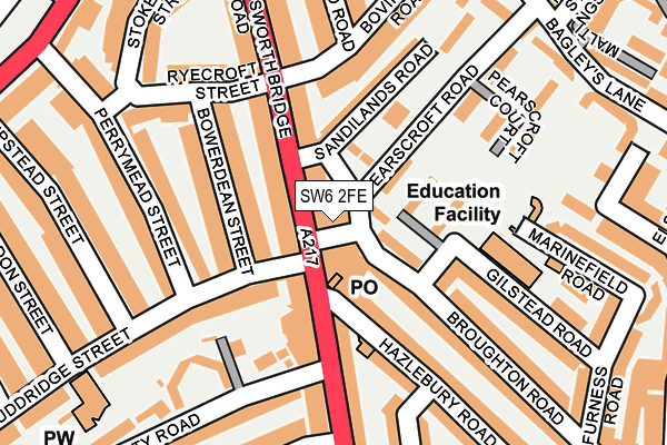 SW6 2FE map - OS OpenMap – Local (Ordnance Survey)