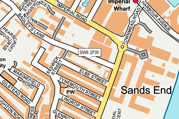 SW6 2FW map - OS OpenMap – Local (Ordnance Survey)