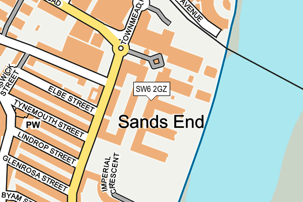 SW6 2GZ map - OS OpenMap – Local (Ordnance Survey)