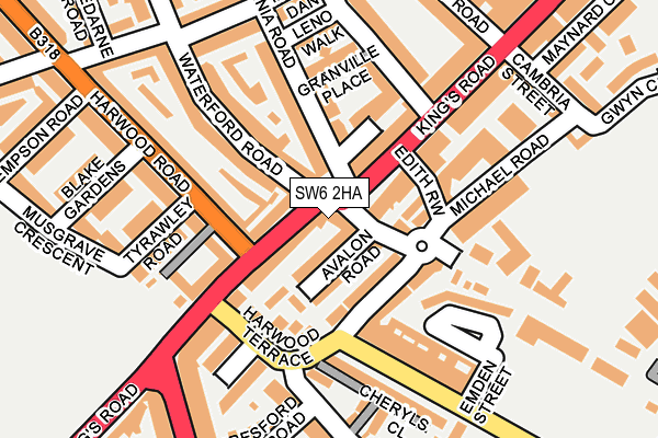 SW6 2HA map - OS OpenMap – Local (Ordnance Survey)