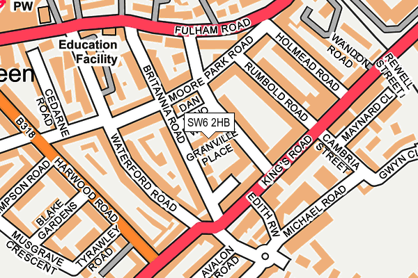 SW6 2HB map - OS OpenMap – Local (Ordnance Survey)