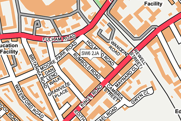 SW6 2JA map - OS OpenMap – Local (Ordnance Survey)