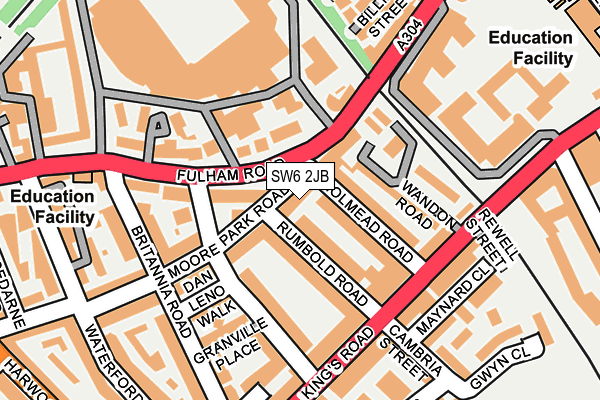 SW6 2JB map - OS OpenMap – Local (Ordnance Survey)