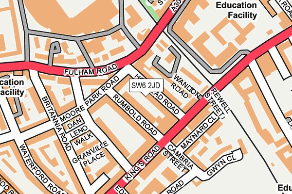 SW6 2JD map - OS OpenMap – Local (Ordnance Survey)