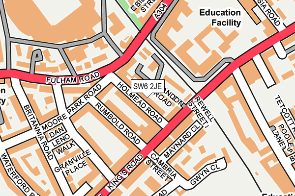 SW6 2JE map - OS OpenMap – Local (Ordnance Survey)