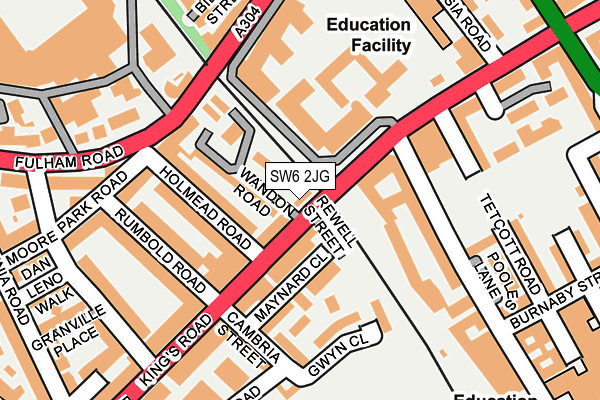 SW6 2JG map - OS OpenMap – Local (Ordnance Survey)