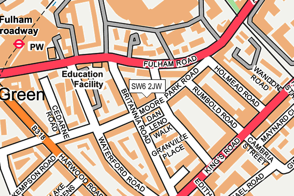 SW6 2JW map - OS OpenMap – Local (Ordnance Survey)