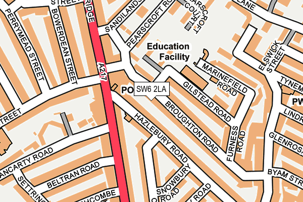 SW6 2LA map - OS OpenMap – Local (Ordnance Survey)