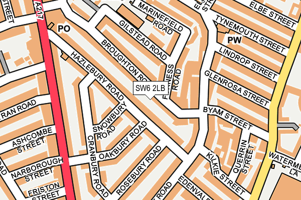 SW6 2LB map - OS OpenMap – Local (Ordnance Survey)