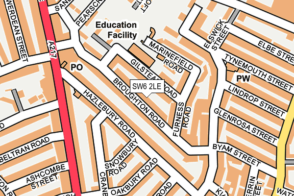 SW6 2LE map - OS OpenMap – Local (Ordnance Survey)