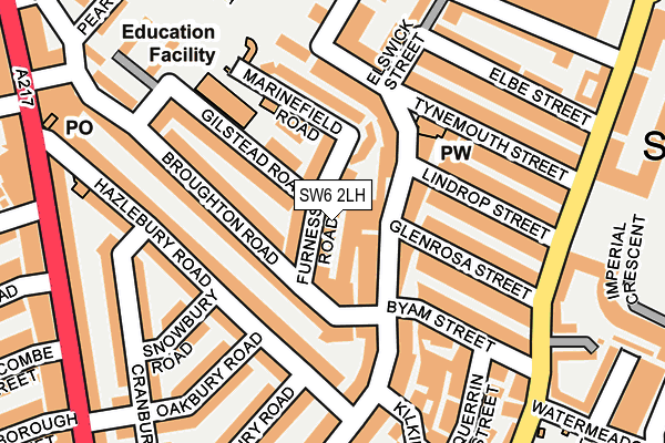 SW6 2LH map - OS OpenMap – Local (Ordnance Survey)