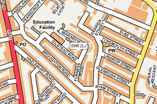 SW6 2LJ map - OS OpenMap – Local (Ordnance Survey)