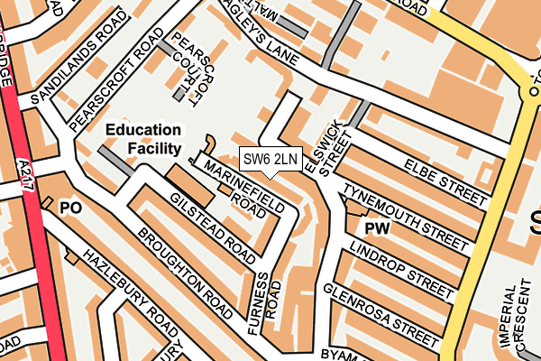 SW6 2LN map - OS OpenMap – Local (Ordnance Survey)