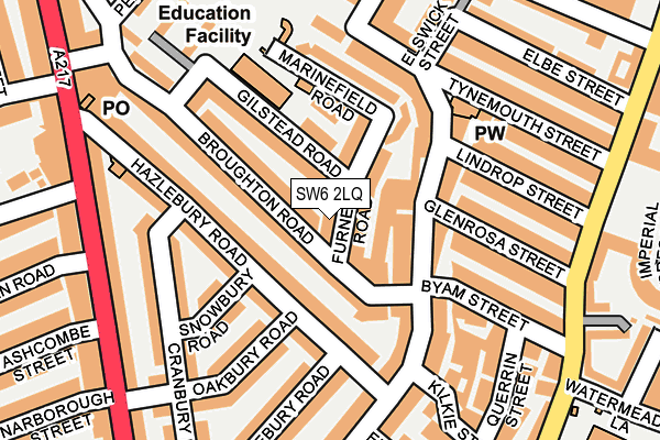 SW6 2LQ map - OS OpenMap – Local (Ordnance Survey)