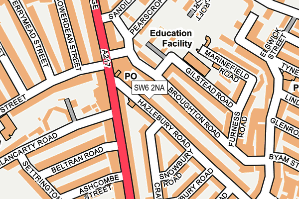 SW6 2NA map - OS OpenMap – Local (Ordnance Survey)