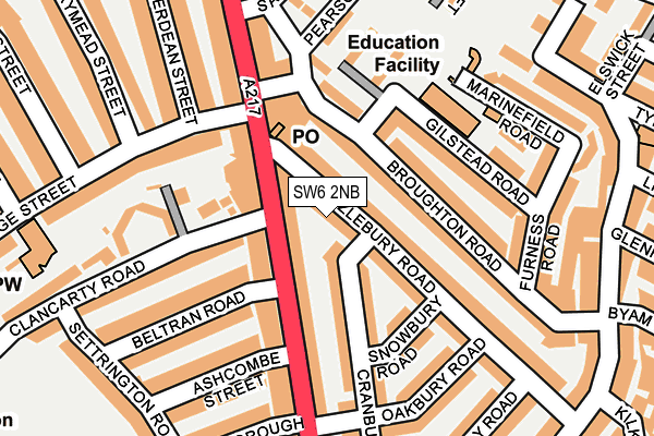 SW6 2NB map - OS OpenMap – Local (Ordnance Survey)