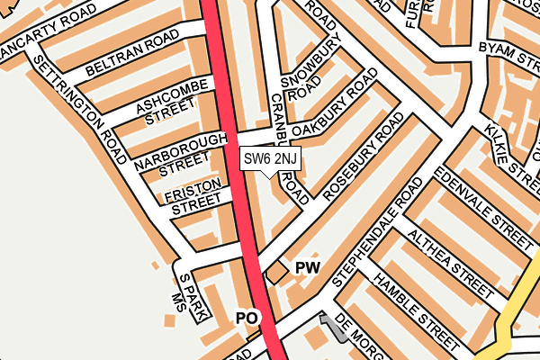 SW6 2NJ map - OS OpenMap – Local (Ordnance Survey)