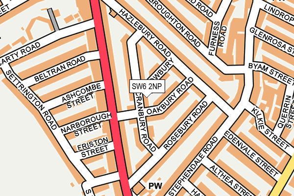 SW6 2NP map - OS OpenMap – Local (Ordnance Survey)