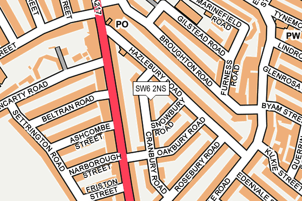 SW6 2NS map - OS OpenMap – Local (Ordnance Survey)