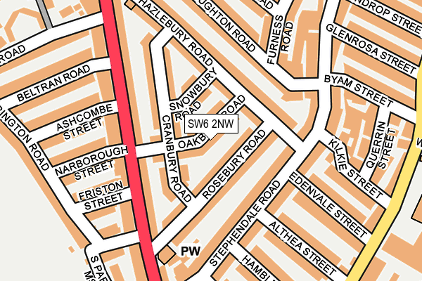 SW6 2NW map - OS OpenMap – Local (Ordnance Survey)