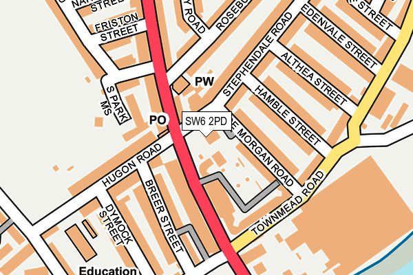 SW6 2PD map - OS OpenMap – Local (Ordnance Survey)