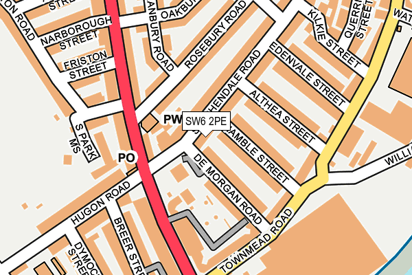 SW6 2PE map - OS OpenMap – Local (Ordnance Survey)