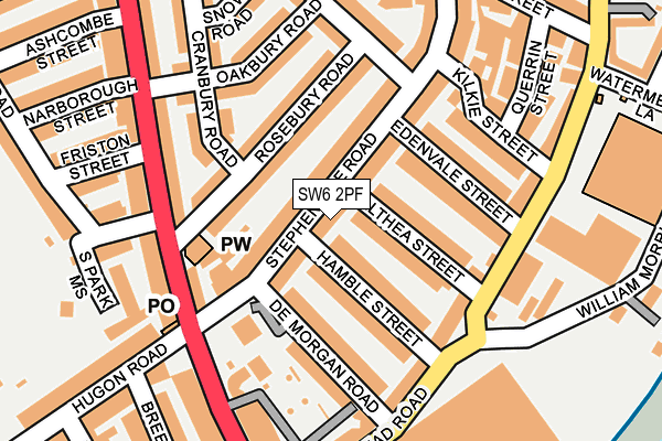 SW6 2PF map - OS OpenMap – Local (Ordnance Survey)