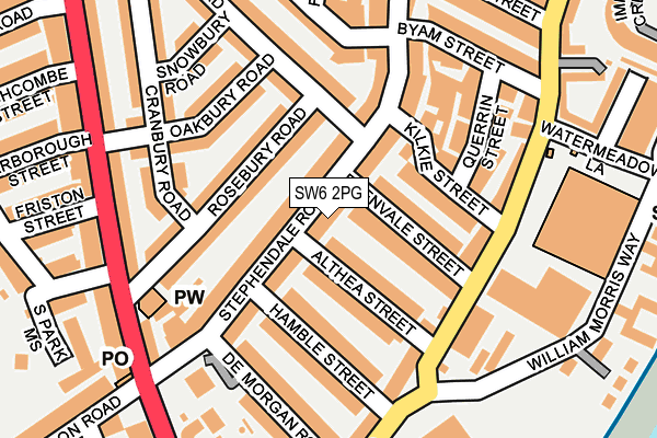 SW6 2PG map - OS OpenMap – Local (Ordnance Survey)