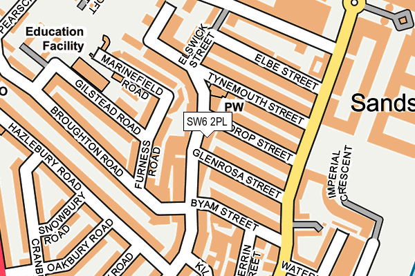 SW6 2PL map - OS OpenMap – Local (Ordnance Survey)