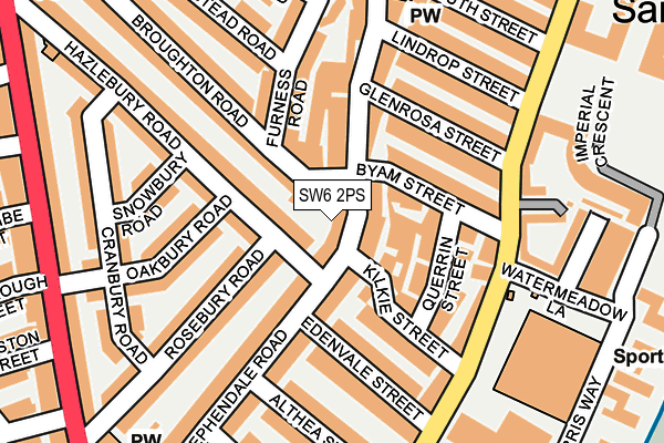 SW6 2PS map - OS OpenMap – Local (Ordnance Survey)