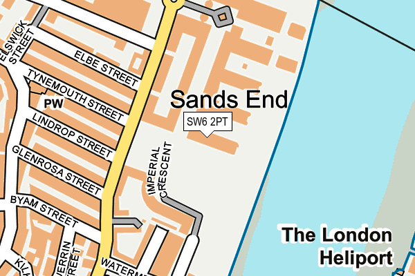 SW6 2PT map - OS OpenMap – Local (Ordnance Survey)