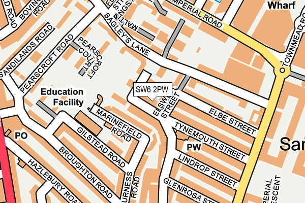 SW6 2PW map - OS OpenMap – Local (Ordnance Survey)