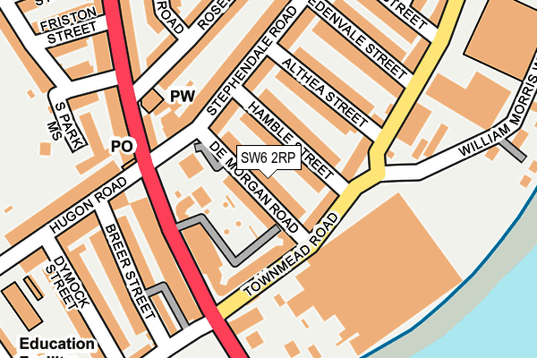 SW6 2RP map - OS OpenMap – Local (Ordnance Survey)