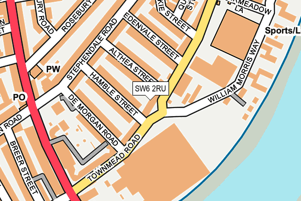 SW6 2RU map - OS OpenMap – Local (Ordnance Survey)