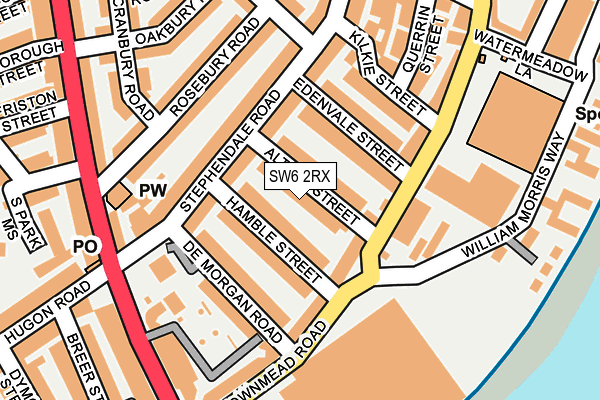 SW6 2RX map - OS OpenMap – Local (Ordnance Survey)