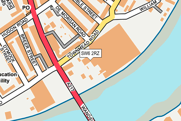 SW6 2RZ map - OS OpenMap – Local (Ordnance Survey)