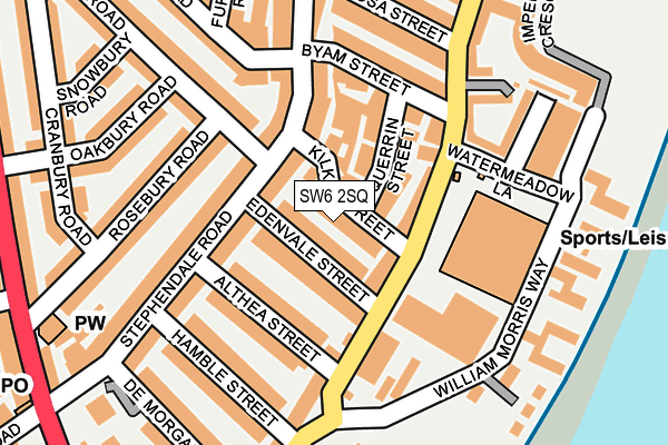 SW6 2SQ map - OS OpenMap – Local (Ordnance Survey)