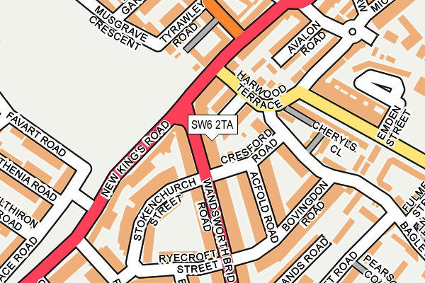 SW6 2TA map - OS OpenMap – Local (Ordnance Survey)