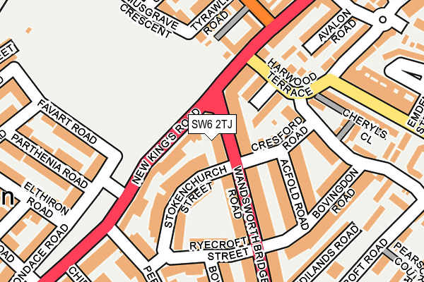 SW6 2TJ map - OS OpenMap – Local (Ordnance Survey)