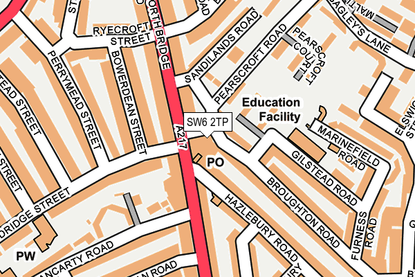 SW6 2TP map - OS OpenMap – Local (Ordnance Survey)